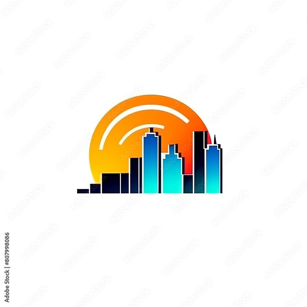 Fototapeta premium Real Estate Logo Apartment Building Logo Business Chart Logo design Urban City