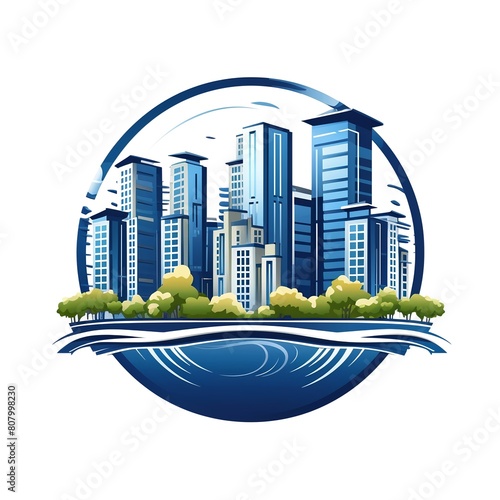 Real Estate Logo Apartment Building Logo Business Chart Logo design Urban City