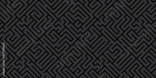 Maze Seamless Pattern Backgrounds. Vector. 迷路のシームレスパターン　背景素材 photo