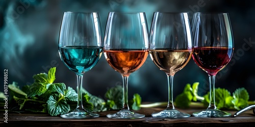 Offering diverse nonalcoholic wines for a delightful evening to suit all tastes. Concept Non-alcoholic wines, Wine alternatives, Mocktail pairings, Alcohol-free options