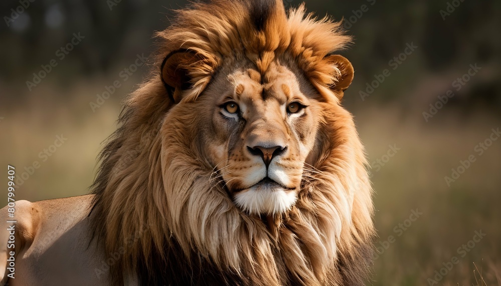 A lion icon with a majestic mane upscaled 4