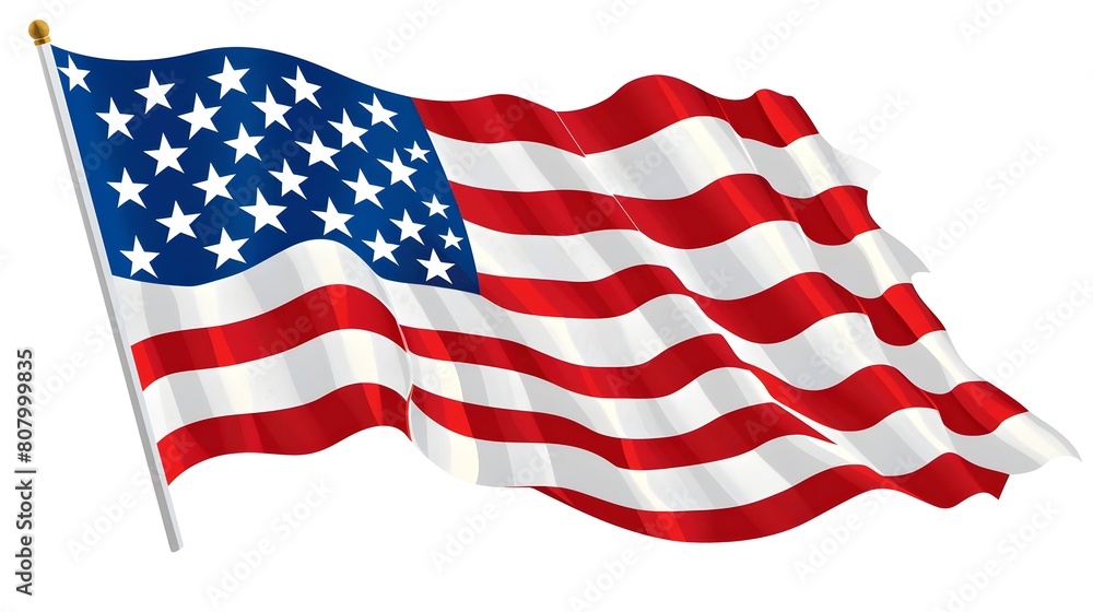 Waving American National Flag with Vibrant Colors and Patriotic Symbolism Waving American National Flag with Vibrant Colors and Patriotic Symbolism