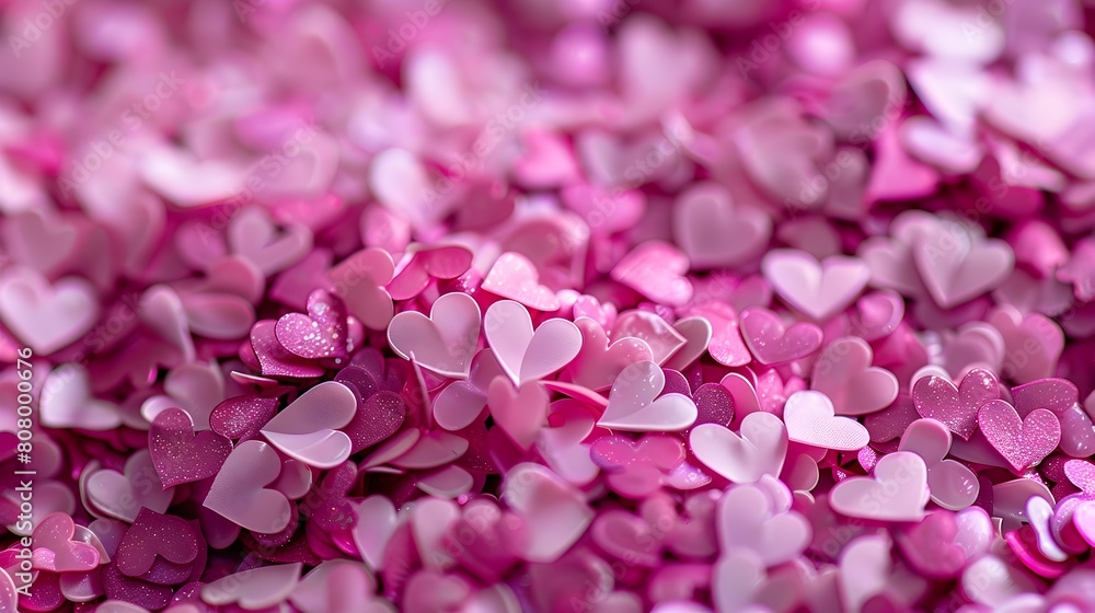 Obraz premium Delicate Shimmering Pink Heart Patterns with Bright Elegance