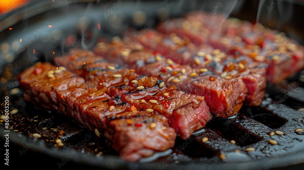 Sizzling Meat on a Grill Sizzling Meat on a Grill