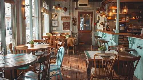 Cozy Rustic Farmhouse Inspired Neighborhood Cafe with Homemade Aromas and Warm Weathered Decor