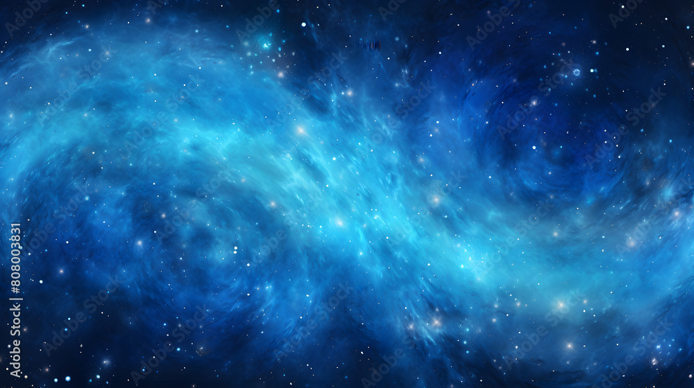 Obraz premium Digital galaxy in blue with stars and spirals in space graphic poster web page PPT background