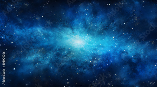 Digital galaxy in blue with stars and spirals in space graphic poster web page PPT background