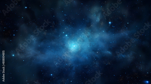 Digital galaxy in blue with stars and spirals in space graphic poster web page PPT background