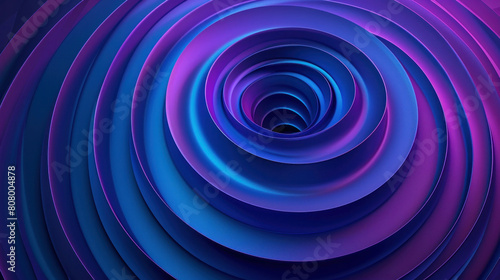 Spiraling Purple and Blue Abstract Background with Central Spiral Shape in Vibrant Colors