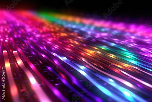 Vibrant Light Trails on Digital Data Highway