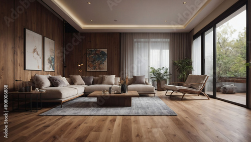 Spacious Comfort  Large Living Room with Expansive Wooden Flooring