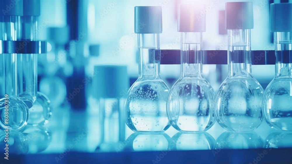 Scientific Laboratory Glassware in Blue Toned Light Scientific Laboratory Glassware in Blue Toned Light