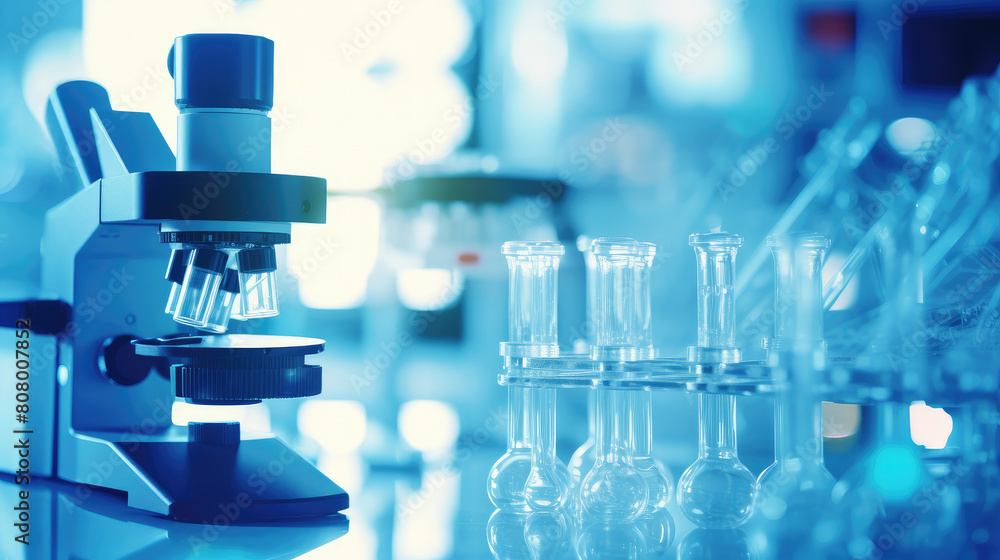 High-Tech Laboratory Equipment with Microscope High-Tech Laboratory Equipment with Microscope
