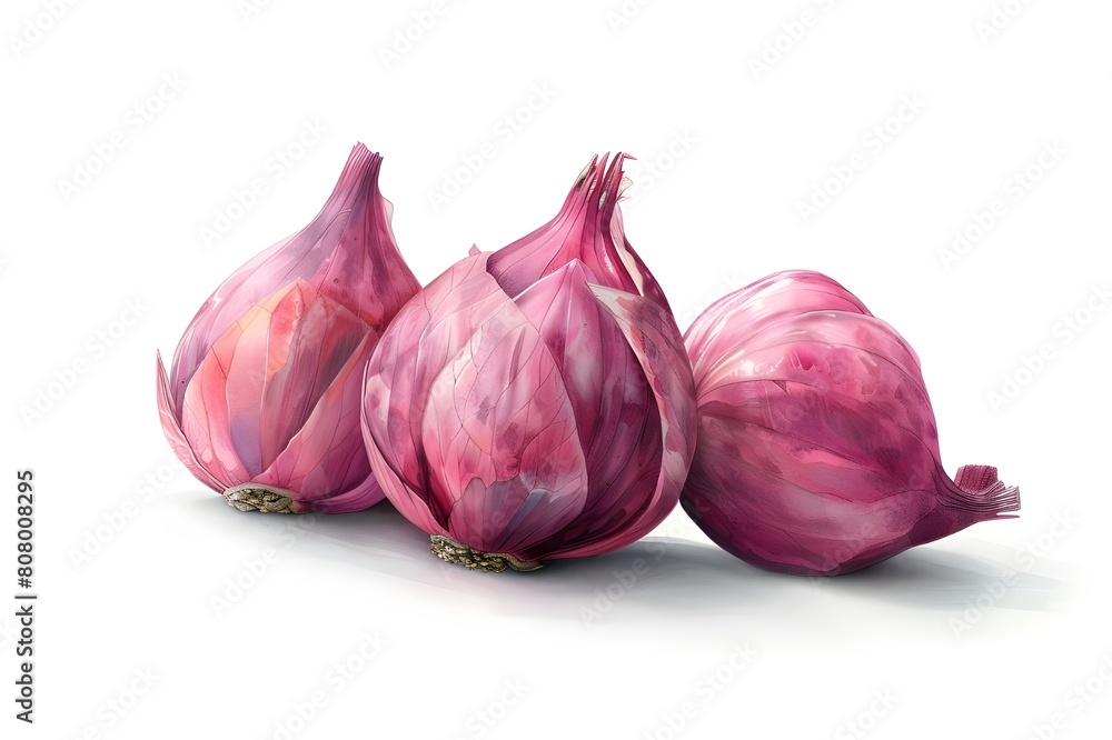 Fototapeta premium Three Russet Potatoes on a White Cutting Board Ai generated