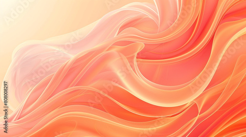 Bright peach waves in a flame-like abstract design perfect for a warm inviting background © Faizan