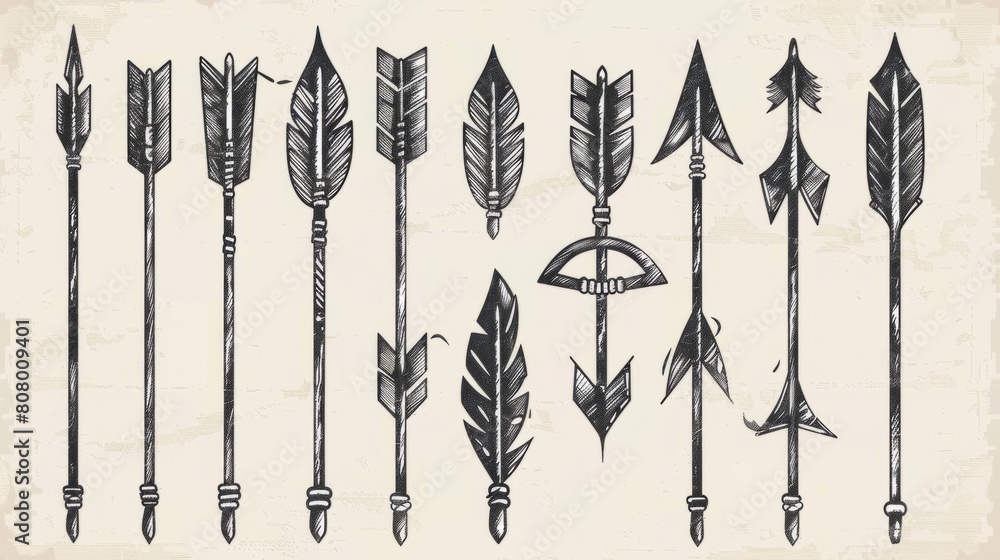 Hand Drawn Arrows Set generative ai Hand Drawn Arrows Set generative ai