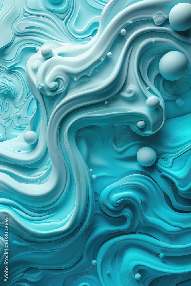 Aqua air swirls flat design front view wind theme 3D render Monochromatic Color Scheme Aqua air swirls flat design front view wind theme 3D render Monochromatic Color Scheme
