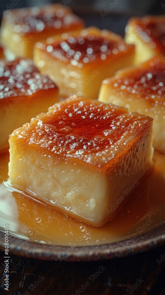 Flan, caramelized sugar topping, silky custard beneath. Flan, caramelized sugar topping, silky custard beneath.