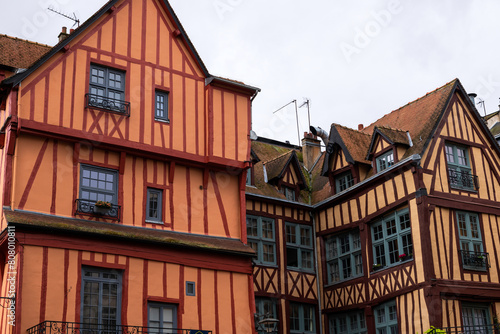 Old colourful buildings, Rouen old town, Normandy, france