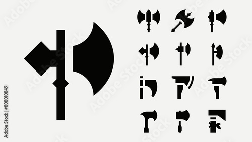 Battle Axes Solid Icons (ID: 808010849)