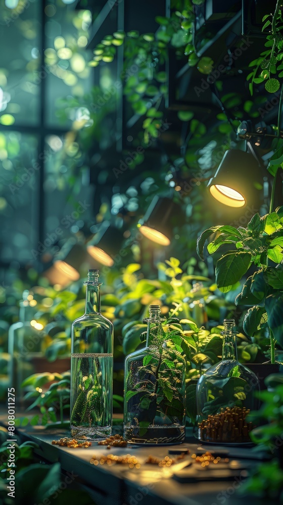 Lab setup for a trial of genetically modified crops resistant to pests. Lab setup for a trial of genetically modified crops resistant to pests.