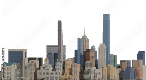 Simple poly Buildings skyscraper Cityscape 3d Render	