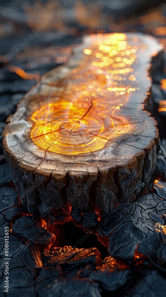 Petrified wood found near a volcanic lava flow, history preserved by heat. Petrified wood found near a volcanic lava flow, history preserved by heat.