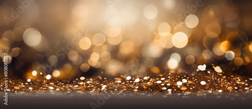 Golden Bokeh Lights on Dark Background for Festive Occasions