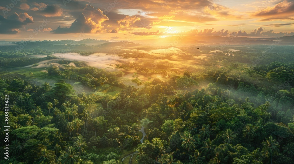 Aerial view of green agricultural fields on mountain view, morning sunrise with breathtaking landscape view. Aerial view of green agricultural fields on mountain view, morning sunrise with breathtaking landscape view.