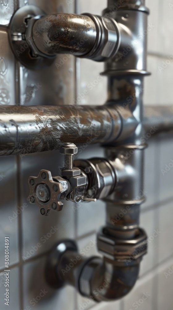Fototapeta premium Water-saving plumbing retrofit program for low-income households.