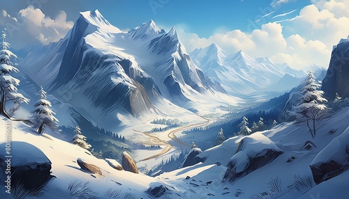 Snowy mountains 