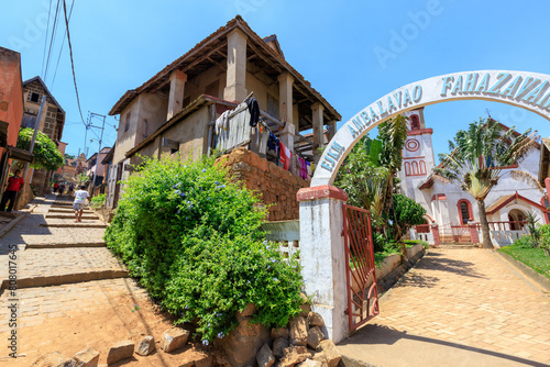 street in the old city of  Fianarantsoa, Madagascar photo