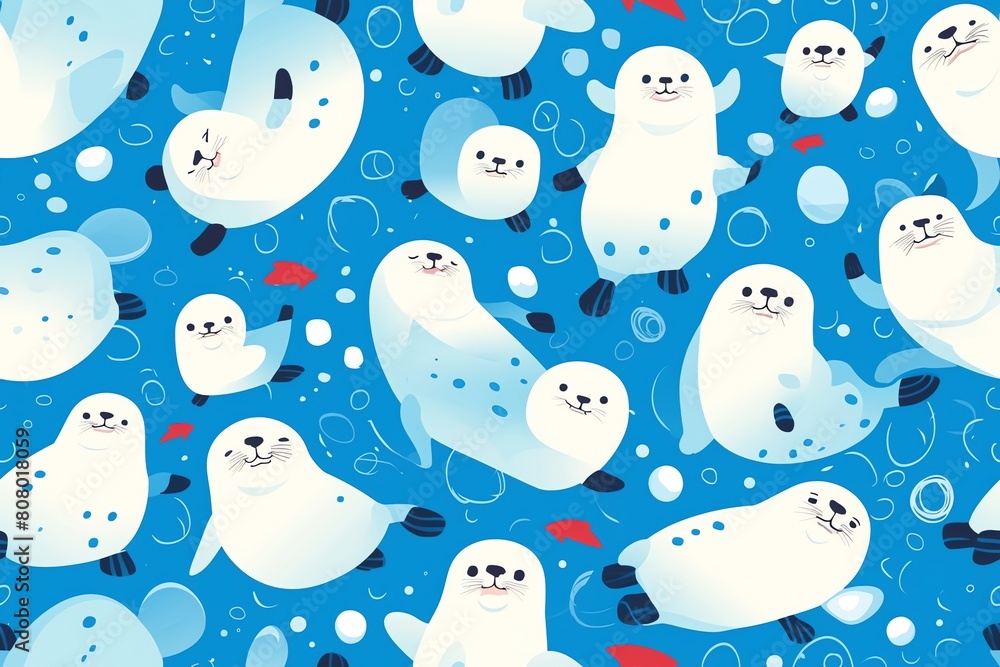 Sweet ocean animals seamless pattern for backgrounds Sweet ocean animals seamless pattern for backgrounds