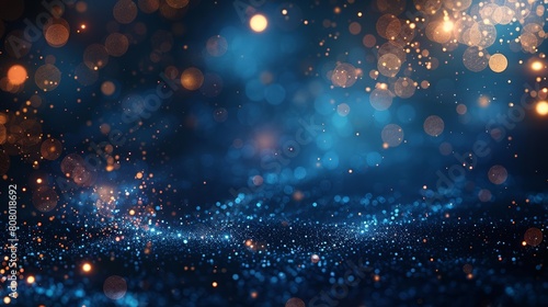 Abstract background with bokeh lights and particles