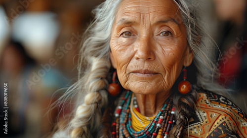 Indian woman.There are many American Indian tribes such as the Sioux, Crow, Ute, Passamaquoddy, Pawnee, Maricopa, Blackfeet, and Salish. photo