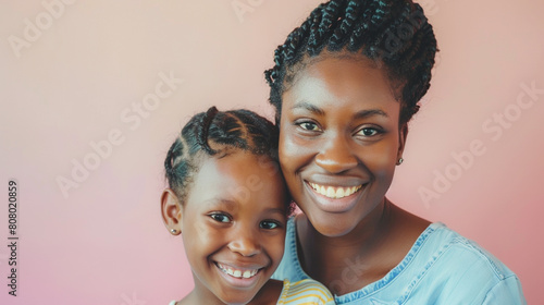 Happy mother and young daughter together celebrating Mother’s Day photo
