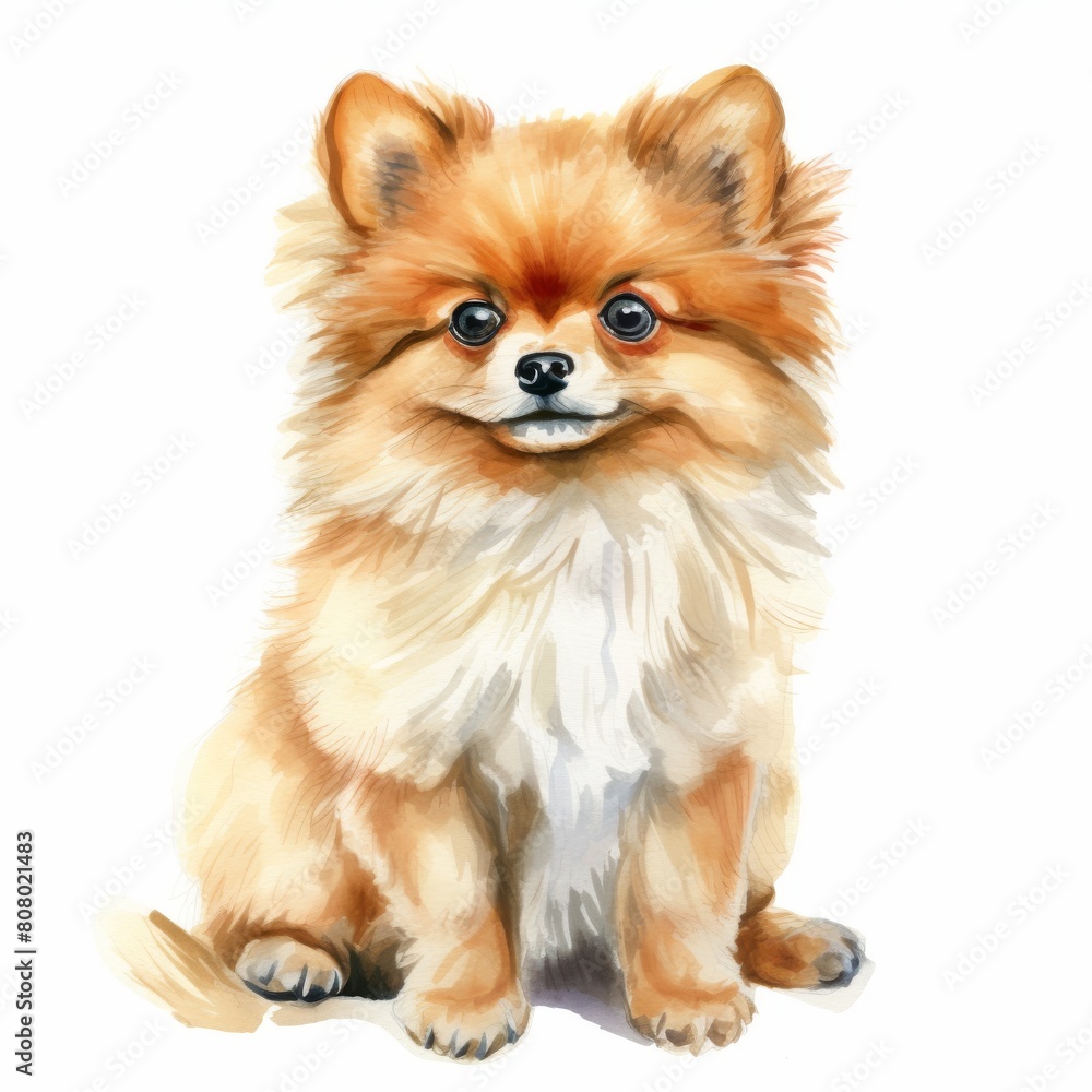 Cute and fluffy Pomeranian puppy
