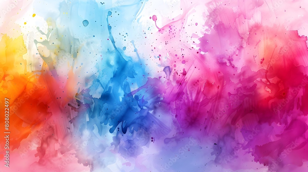 Fototapeta premium Vibrant Watercolor Splash Abstract Colorful Background Textured Design Wallpaper Aesthetic Pattern
