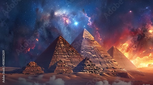  Giza pyramid complex in Egypt. The photo