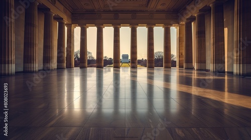 Pillars to in Memorial monument building