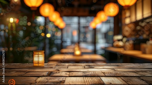 Defocused Blurred Background of a Sushi Restaurant Interior