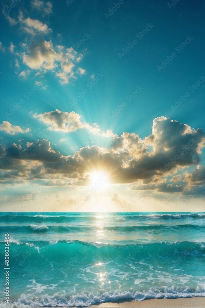 Obraz premium Sun and Clouds over the Ocean