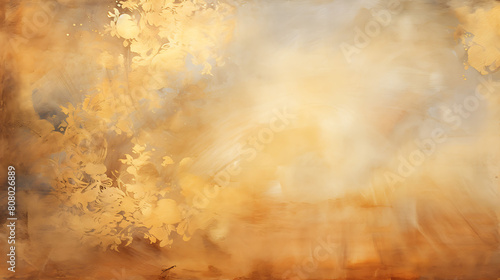 A watercolor background with gold and bronze splashes, embodying the elegance of a royal chamber photo
