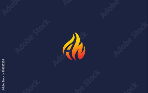 letter aw with fire logo icon design vector design template inspiration