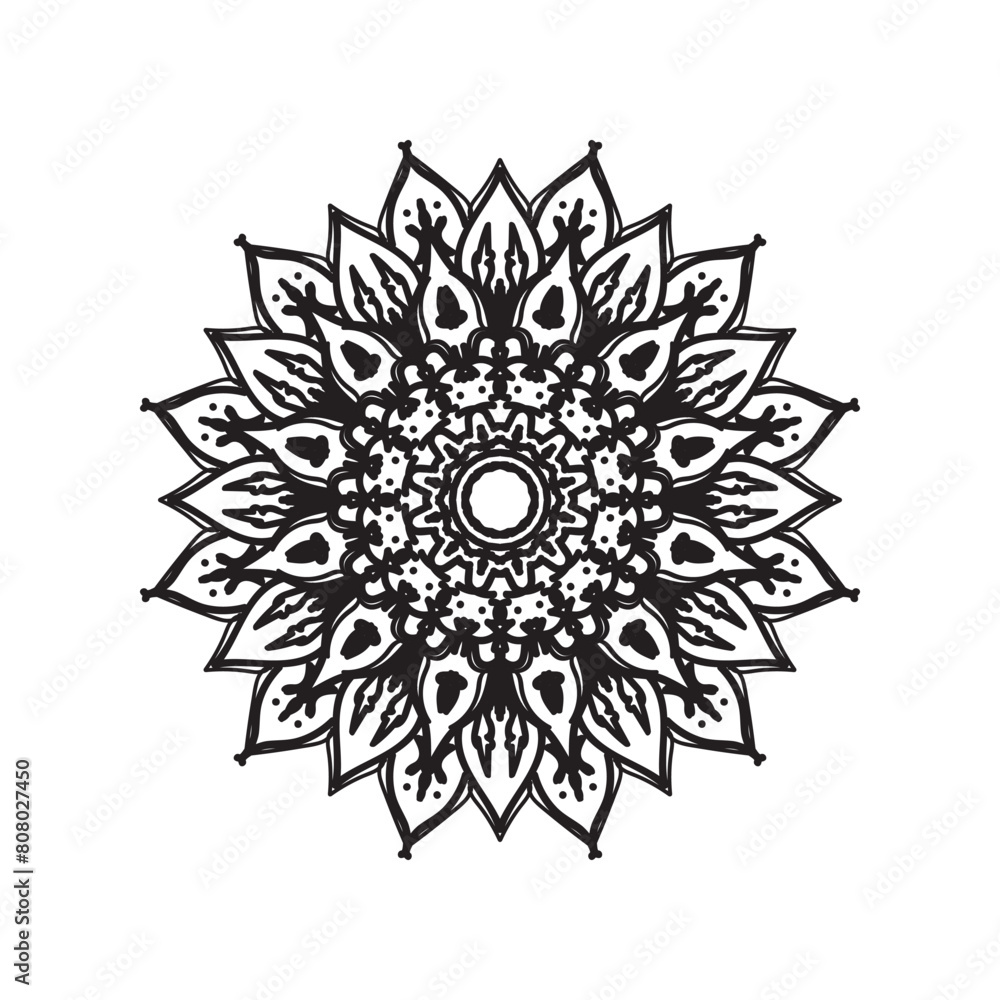 Delicate invitation card template design with mandala flower. Delicate invitation card template design with mandala flower.