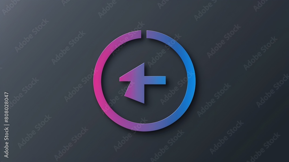 Arrow Positioning Icon with Circle in Blue and Purple Gradient on Dark Background for UI Design Arrow Positioning Icon with Circle in Blue and Purple Gradient on Dark Background for UI Design