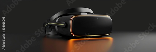 Virtual reality headset on dark background. 3D VR concept