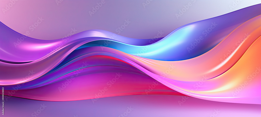 Abstract fluid iridescent holographic curved wave in motion colorful gradient design on black background Abstract fluid iridescent holographic curved wave in motion colorful gradient design on black background