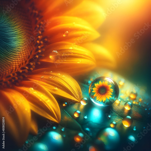 A glowing magical cute columbian sunflower,Cute and Enchanting Glowing Colombian Sunflower.

 photo