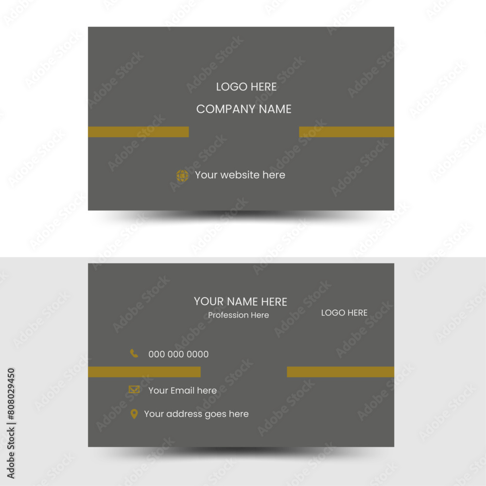 Obraz premium Business card design template, Clean professional business card template, visiting card, business card template. Blue business card flat design template vector Visiting card . 